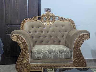 6 seater king size sofa set pure wood