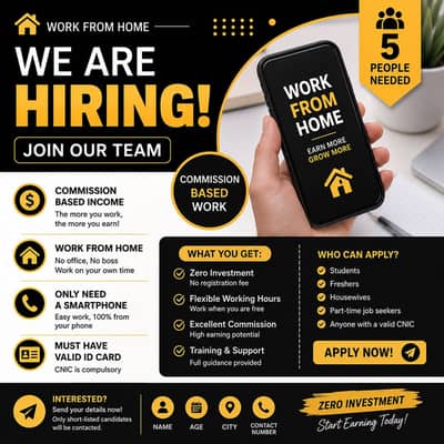 Looking 5 person for part time work