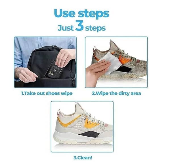 Shoe Cleaning Wipes – Quick Clean Shoe Cleaner Tissues | Pack of 80 | Portable Sneaker & Shoe Care for Unisex