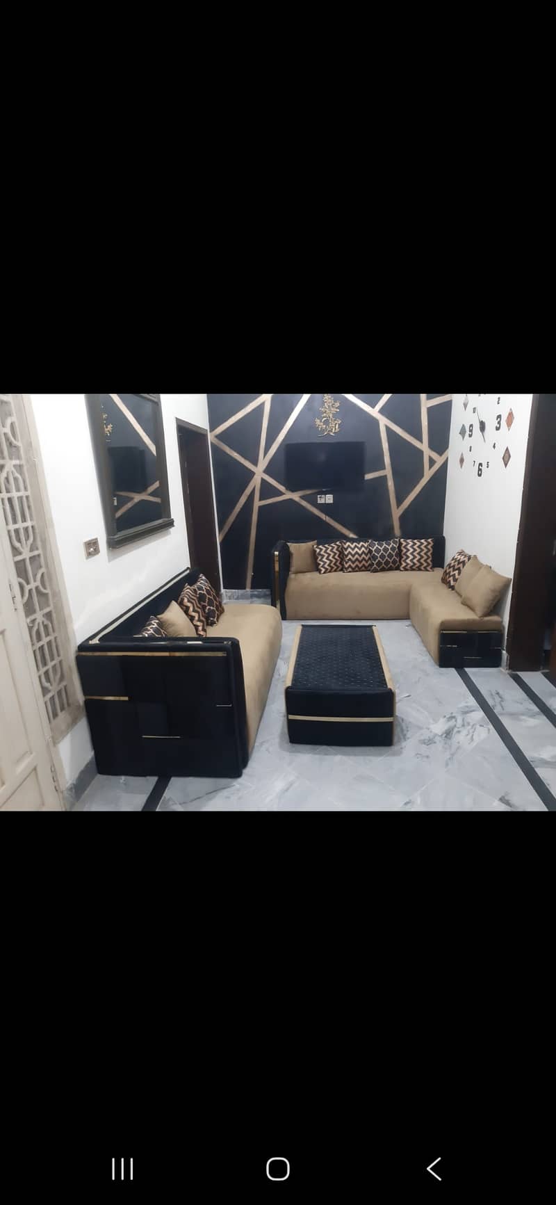 L shape sofa with table and stool 1