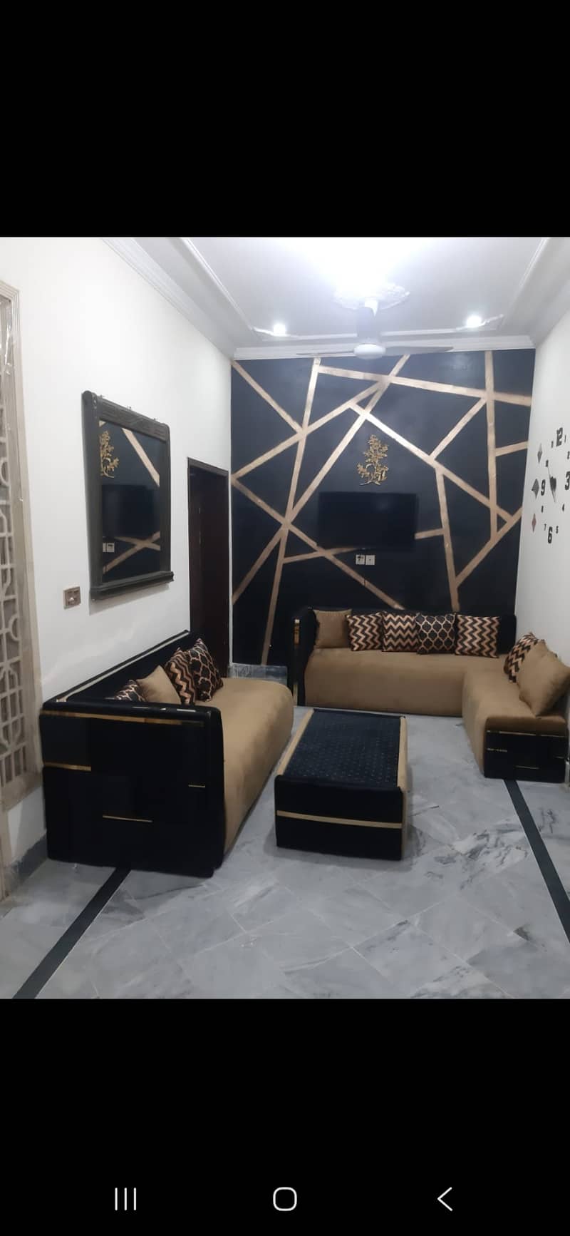 L shape sofa with table and stool 2