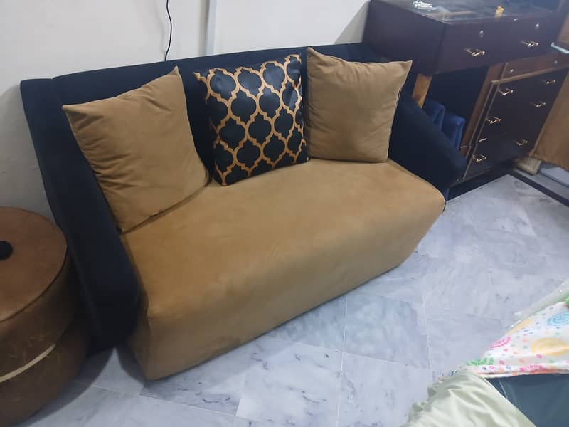 L shape sofa with table and stool 4