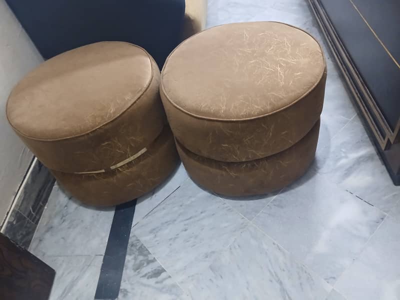 L shape sofa with table and stool 5