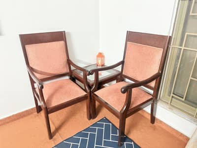 Bedroom chairs with table