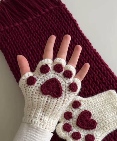 crochet Gloves Fingerless/with fingers
