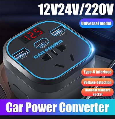 Car Power 200w Inverter 12V/24V TO 110V 220V Converter Type-C Mul