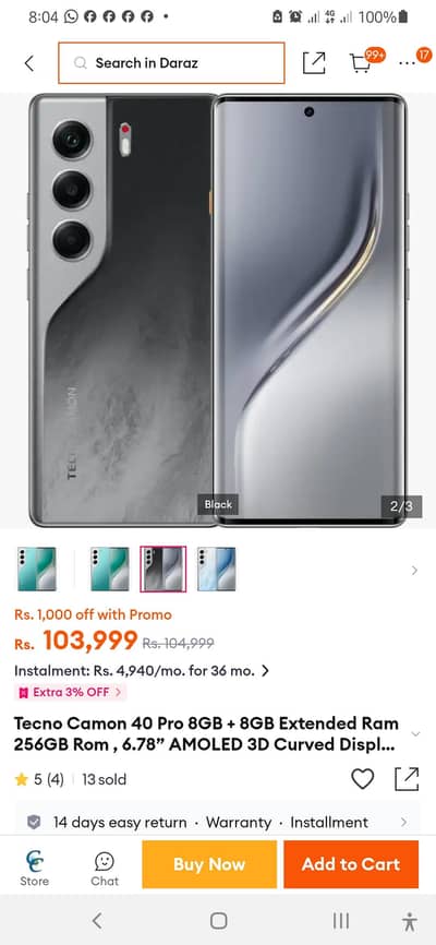 Tecno CAMON 40 Pro (Brand New Box Pack Set)