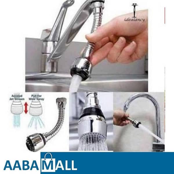 Turbo Flex 360CÂ° Flexible Faucet Sprayer Adapter Shawer Water Attachment 360°Rotating Faucet Extension for Kitchen Sink