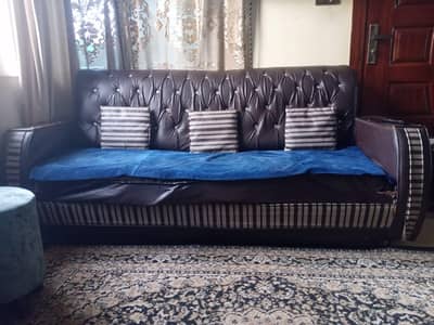 5 setr leather sofa