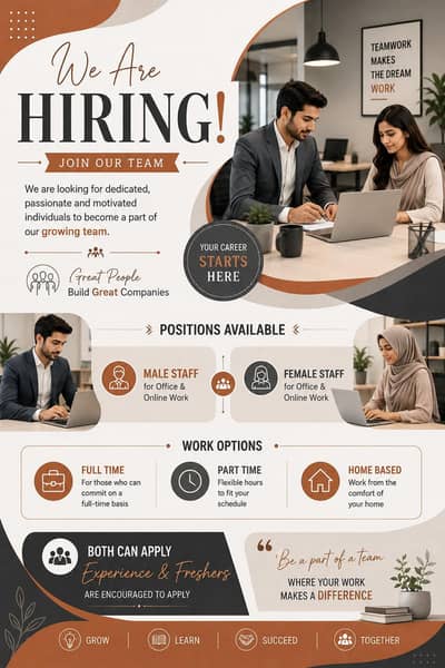 Hiring staff for online and office work