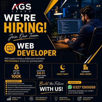 Web Developer Required | Night Shift | Jobs | Lahore