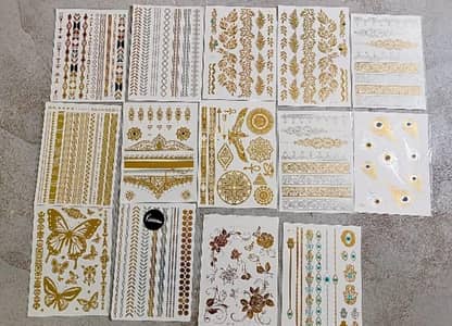 Ladies Temporary Tattoo Stickers | Gold & Black