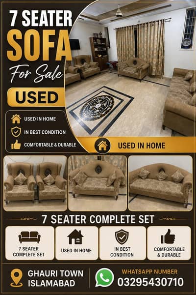 7 Seater Sofa (Best Condition) #03295430710 (Whatsapp only)