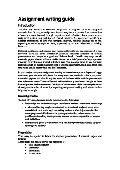 Assignment Writing