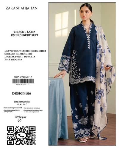 3pc Embroided suit for Females parcel are allow to open COD Available