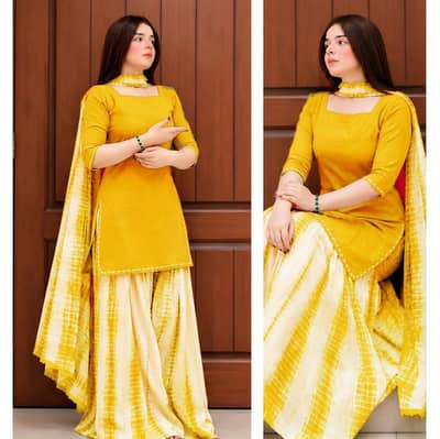 Luxury Linen 3PC Suit Rs 3100 | 5+ Rs 2800 Each - Tie & Die