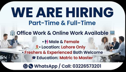 NEED URGENT STAFF OF 50 PERSONS FOR OFFICE WORK AND ONLINE WORK