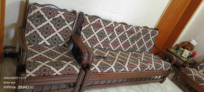 2 set of wooden 5 seater sofa