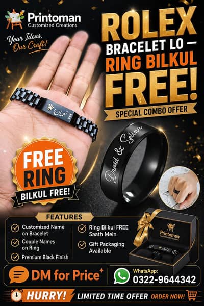 Customised Rolex Bracelet + Free Ring
