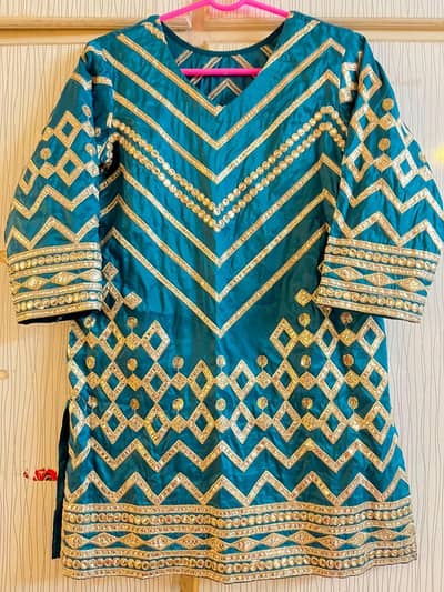 Fancy Wedding Shirt  & Gharara for Sale Color Teal