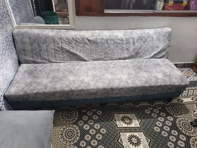 SOFA CUMBED FOR SALE BIG SIZE 7 FOOT FOR SALE VELVET GRAY