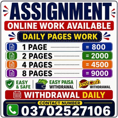 Online Assignment Writing & Typing Work