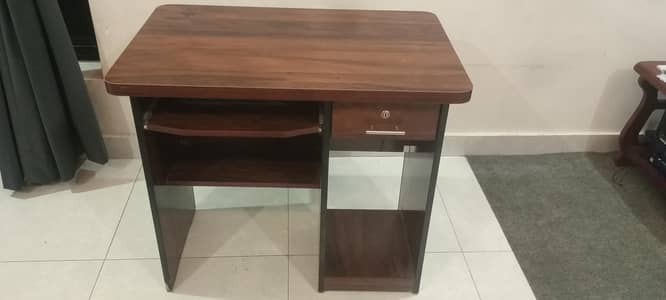 Computer Office Table with Drawer & Shelves – Good Condition