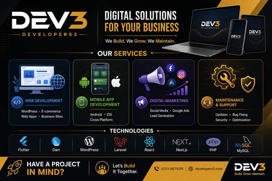 Website & Mobile App Development Services | DEV3 0
