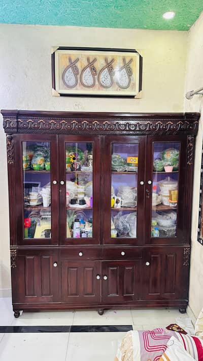 WOODEN SHOWCASE ORIGINAL GUJRAT WOOD SOLID WOOD LIKE NEW