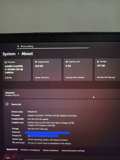 ACER PREDATOR GAMING LAPTOP HIGH END (exchange with ps5 possible)