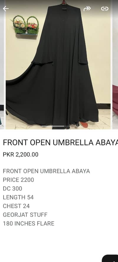 black Georgette big flayer abaya