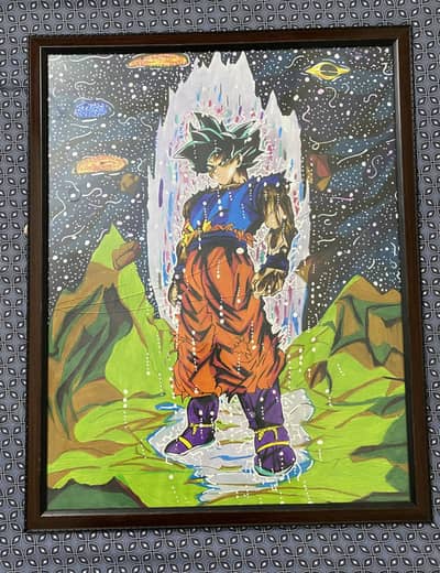 Drawing of Anime Character Goku ultra instinct . 