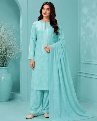 sana safinaz 3pic stich suit and printed unique print color aqua