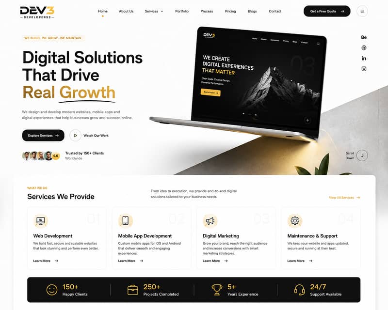 Website & Mobile App Development Services | DEV3 6