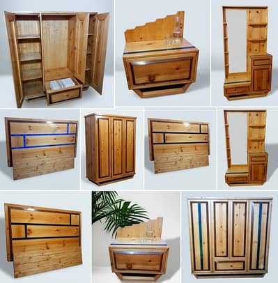 Pure Pine Wood Complete Bedroom Furniture