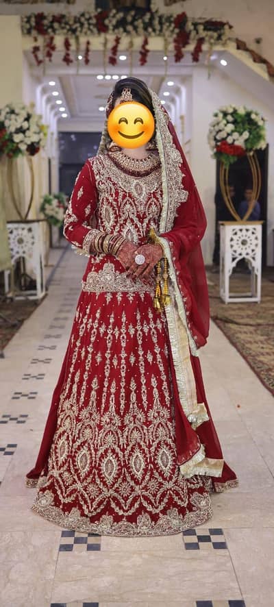 Maroon Bridal Lehnga – Small Size | Beautiful Bridal Dress