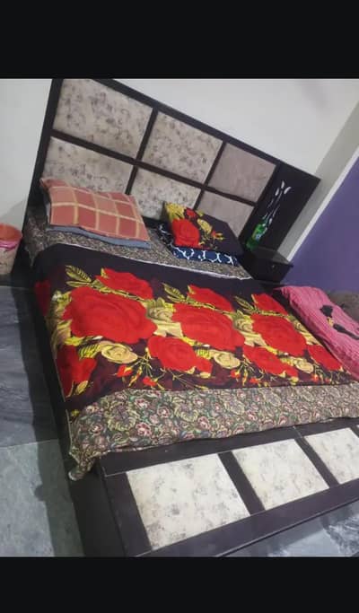 Double bed with 2  side table and 1 dressing table