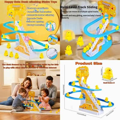 Small Ducks Climbing Toys, Electric Ducks Chasing Race Track Game Set