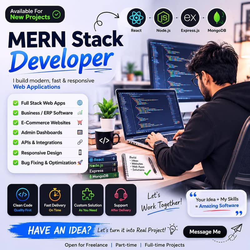 MERN Stack Developer | Full-Stack Web Apps, SaaS, Dashboards & APIs 0
