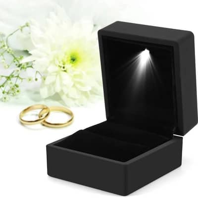 3 Pcs. LED Jewelry Boxes with Velvet Interior for Rings and Necklaces