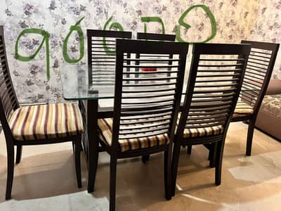 6 seater wooden dinning table