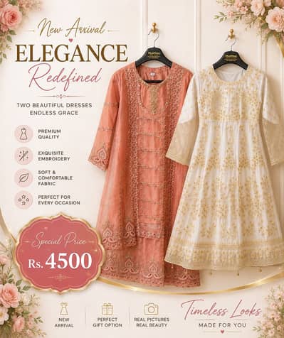New & Elegant Girls’ Dresses | 8–10 Years | 2 Beautiful Dresses