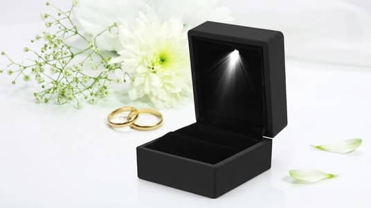 3 Pcs. LED Jewelry Boxes with Velvet Interior for Rings and Necklaces
