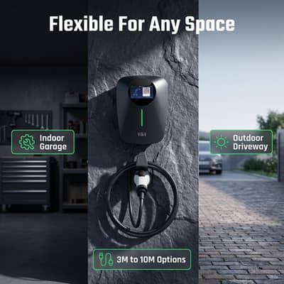 Smart Wifi EV car charger Type 2,32A,7KW,Wall Mount current switching