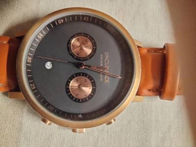 Uncle Jack Chronograph Men’s Watch | Black Dial | Brown Leather Strap