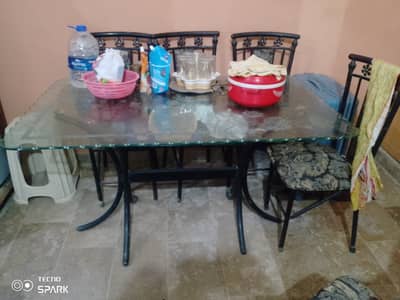 Used sofas clear conditions with 2 dining tables with chairs.