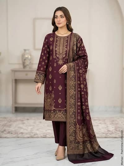 Embroided dhanak dress