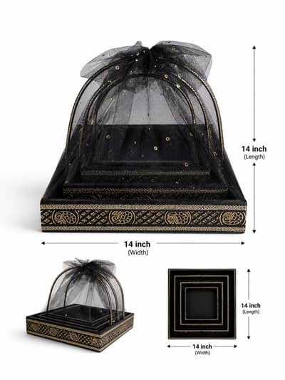 Luxury Gift Basket 4 Pcs Set | Beautiful Wedding & Gift Basket