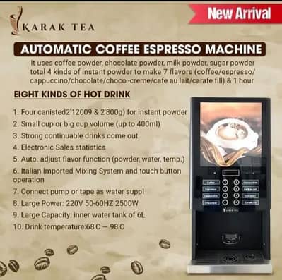 Coffee and Tea vending machine/6 months warranty imported