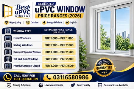 Best uPVC Windows| Sliding, Fixed, Casement & Double Glazed Windows|